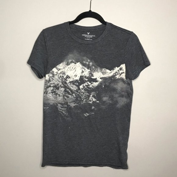 AMERICAN EAGLE AEO Mountain scene gray graphic tee size XS - Picture 7 of 9